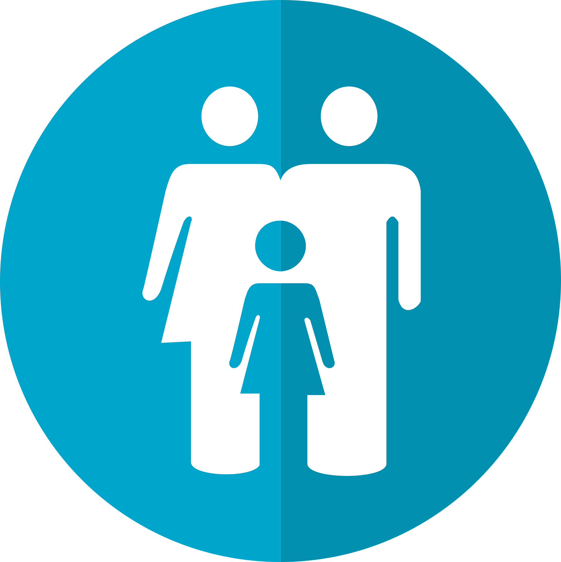 Icon showing man, woman and child